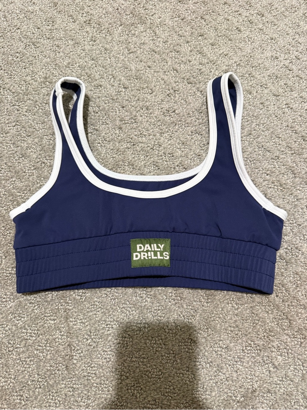 Daily Drills Navy & White Women's Swim Top